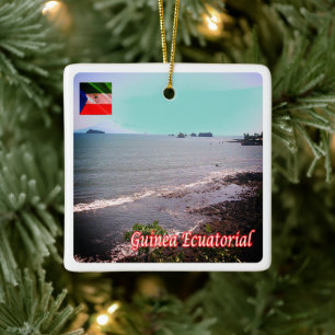 zGQ005 EQUATORIAL GUINEA, Panorama, Africa, Ceramic Ornament