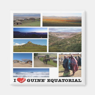 zGQ006, EQUATORIAL GUINEA I Love, Mosaic, Fridge  Magnet