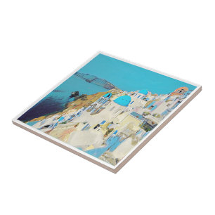 zGR013 SANTORINI - view, Greece, Tile