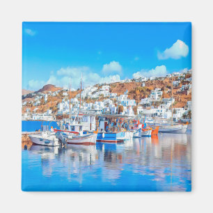 zGR014 MYKONOS - fishing boats - Greece - Fridge Magnet