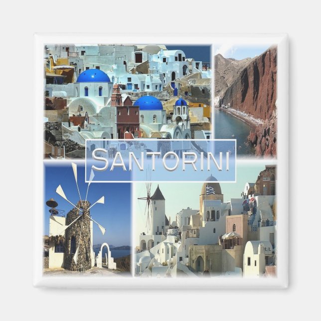 zGR019 SANTORINI, Σαντορίνη, Greece, Fridge Magnet (Front)