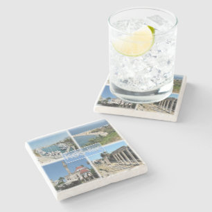 zGR020 mosaic of KOS, Greece, Europe, Stone Coaster