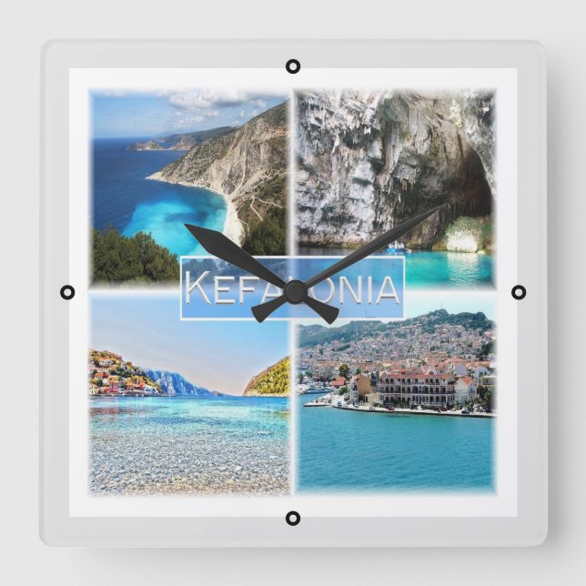 zGR023 KEFALONIA, Greece, Europe, Square Wall Clock (Front)