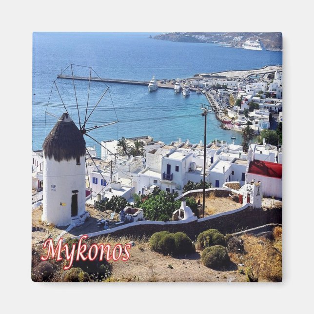 zGR049 MYKONOS Panorama, Greece, Fridge Magnet (Front)