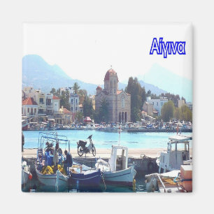 zGR068 AEGINA Port, Greece, Fridge Magnet