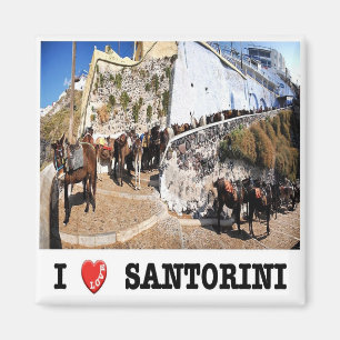 zGR087 SANTORINI I Love, Greece, Fridge Magnet