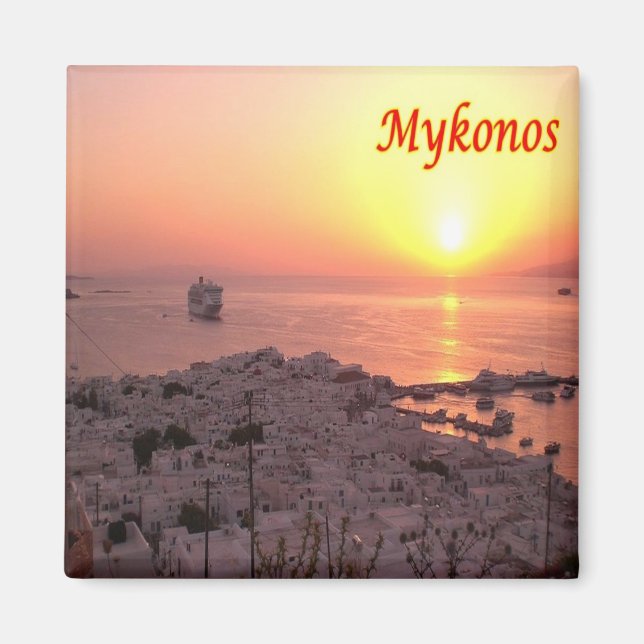 zGR107 MYKONOS Panorama, Greece, Fridge Magnet (Front)