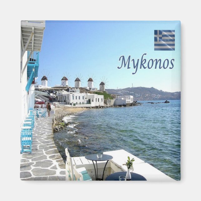 zGR108 MYKONOS, Little Venice, Greece, Fridge Magnet (Front)