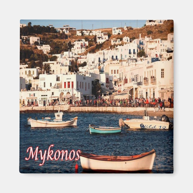 zGR114 MYKONOS Coastline, Greece Fridge Magnet (Front)