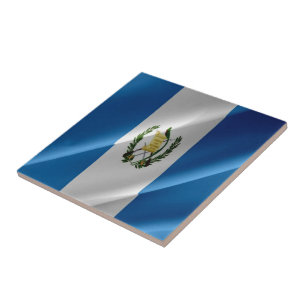 zGT002 GUATEMALA, Waving Flag, America, Tile