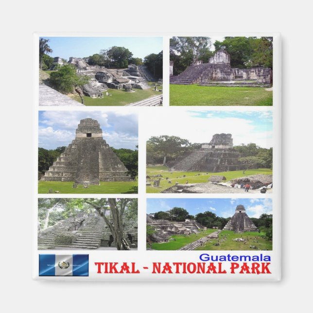zGT009 TIKAL N.P. Mosaic, Guatemala, Fridge Magnet (Front)