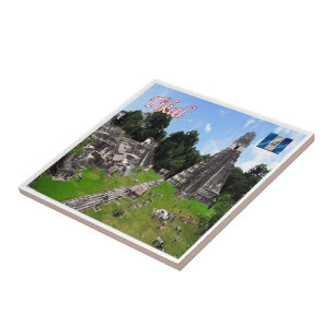 zGT014 TIKAL MAYAN RUINS, Guatemala, Tile