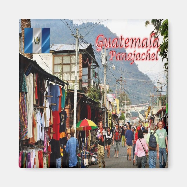 zGT018 GUATEMALA, Panajachel Market, Fridge Magnet (Front)