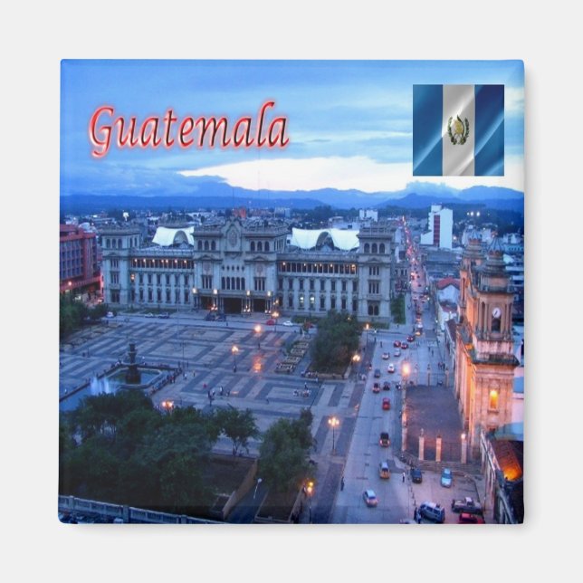 zGT024 GUATEMALA City, Central Park,Sunset, Fridge Magnet (Front)