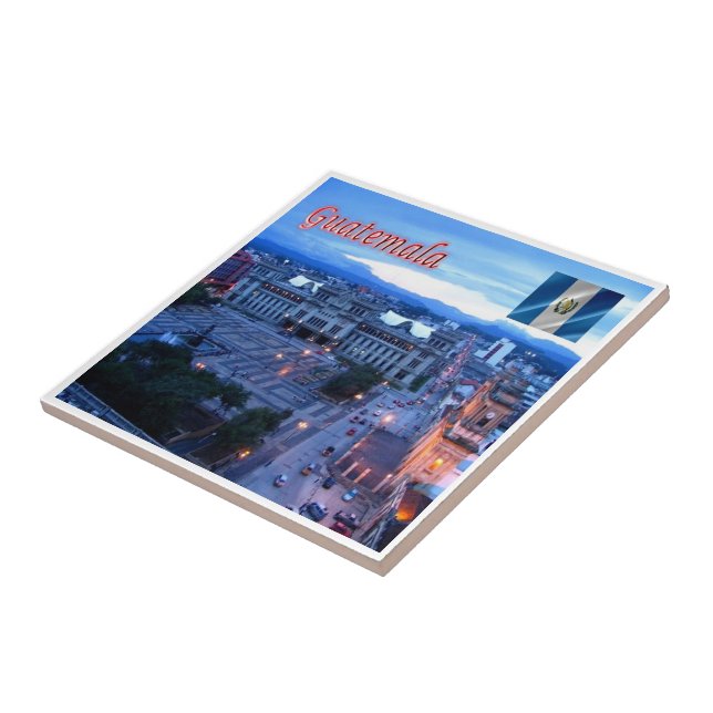 zGT024 GUATEMALA City, Central Park,Sunset, Tile (Side)