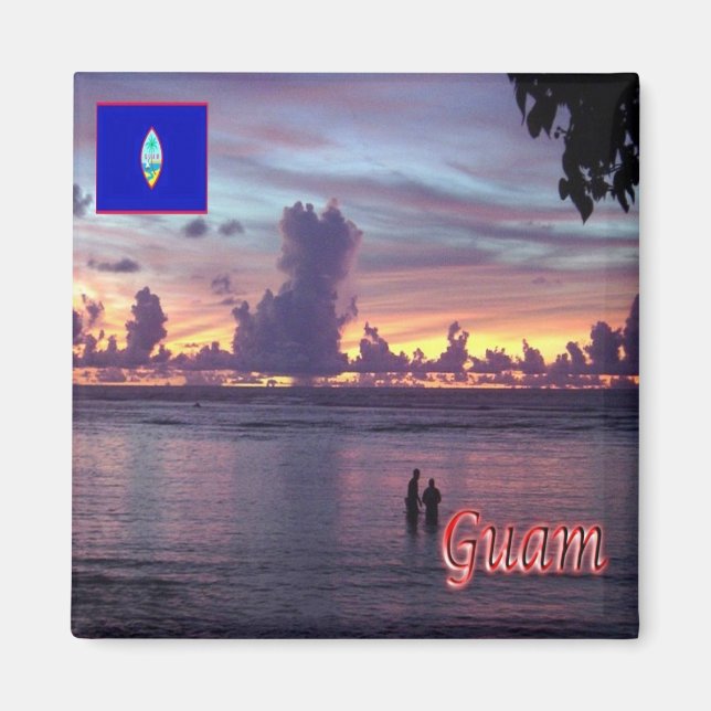 zGU010 GUAM Sunset, Oceania, Fridge Magnet (Front)
