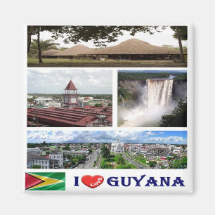 zGY004 GUYANA I Love, Mosaic, America, Fridge Magnet