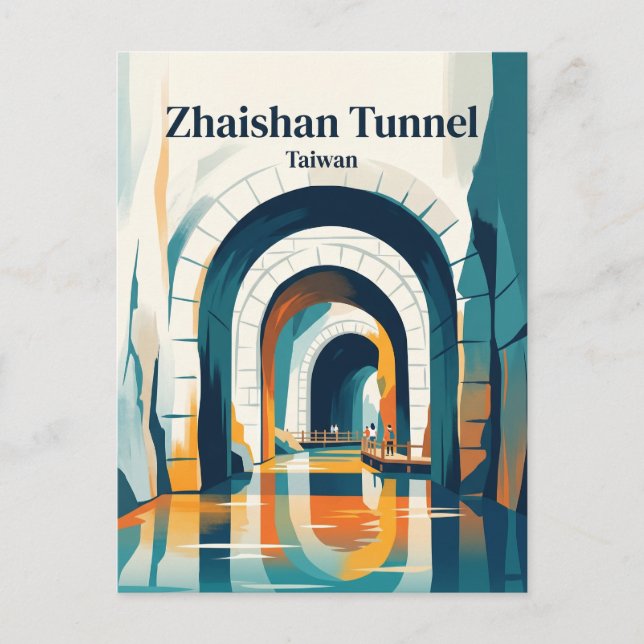 Zhaishan Tunnel Taiwan Postcard (Front)