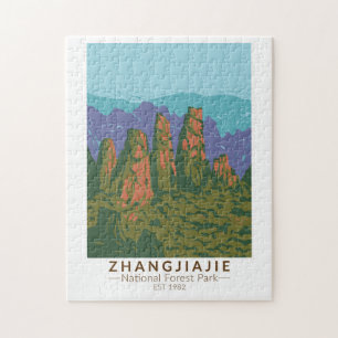 Zhangjiajie National Forest China Travel Art Retro Jigsaw Puzzle