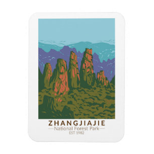 Zhangjiajie National Forest China Travel Art Retro Magnet