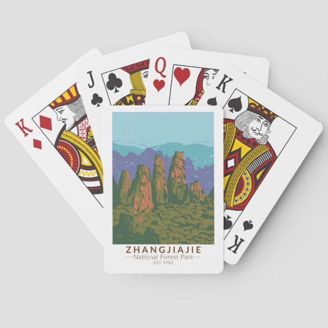Zhangjiajie National Forest China Travel Art Retro Playing Cards (Back)