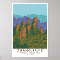 Zhangjiajie National Forest China Travel Art Retro