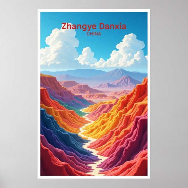 Zhangye Danxia China Travel Poster (Front)