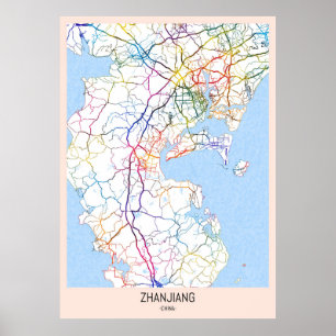 Zhanjiang China City Map Poster