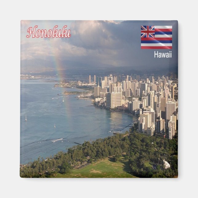 zHI010 HONOLULU, HAWAII, Sea View, Oceania, Fridge Magnet (Front)