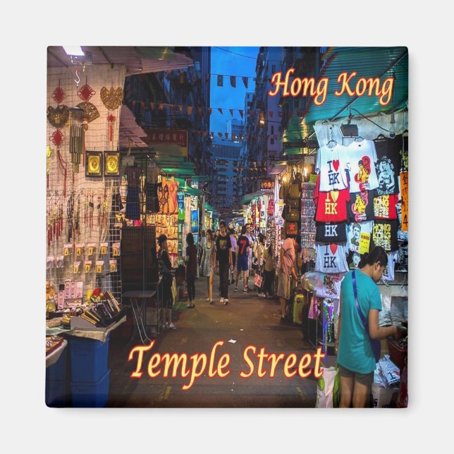 zHK006 Hong Kong TEMPLE STREET Night Market Magnet (Front)