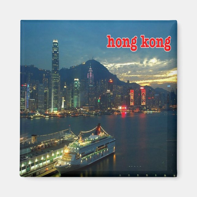 zHK010  HONG KONG panorama, Asia, Fridge Magnet (Front)
