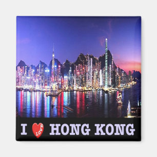 zHK016 I Love HONG KONG, Asia, Fridge Magnet