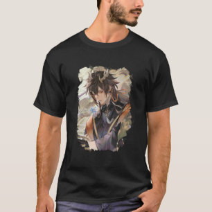 Zhongli Genshin Art 02 Basic Dark T-Shirt