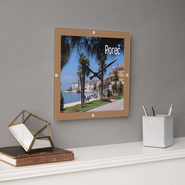 zHR009 POREC, Croatia, Square Wall Clock (Office)