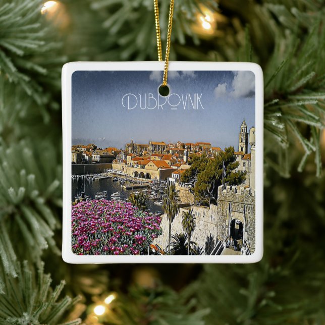 zHR019 DUBROVNIK, Croatia, Ceramic Ornament (Tree)