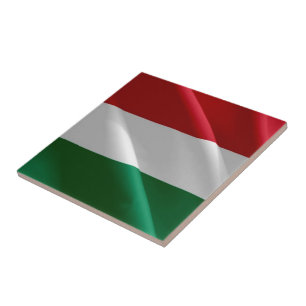 zHU002 HUNGARY, Hungarian Waving Flag, Tile