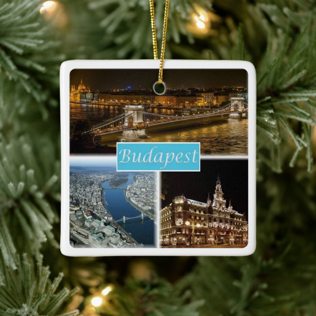 zHU003 BUDAPEST Hungary, Ceramic Ornament (Tree)