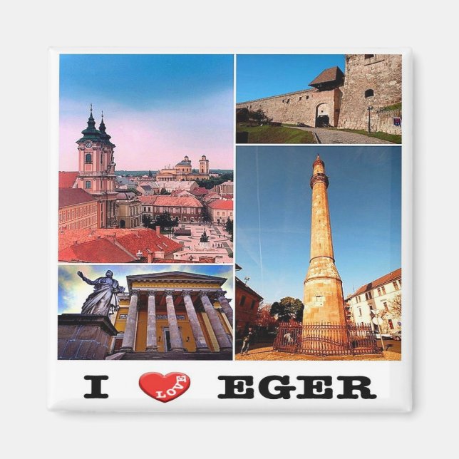 zHU006 EGER I Love, Mosaic, Hungary, Fridge Magnet (Front)