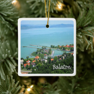 zHU009 BALATON, Hungary, Europe, Ceramic Ornament