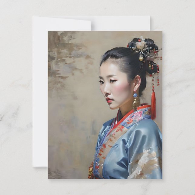 Zhuang Chinese Woman D Holiday Card (Front)