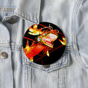 Zhulong Fire Dragon 10 Cm Round Badge