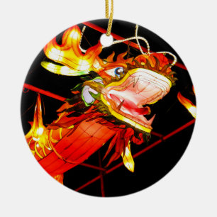 Zhulong Fire Dragon Ceramic Tree Decoration