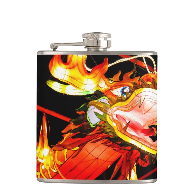 Zhulong Fire Dragon  Hip Flask (Front)