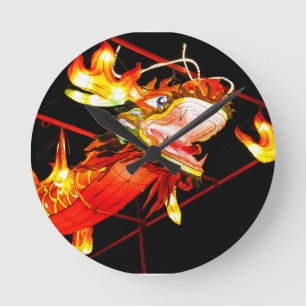 Zhulong Fire Dragon Round Clock