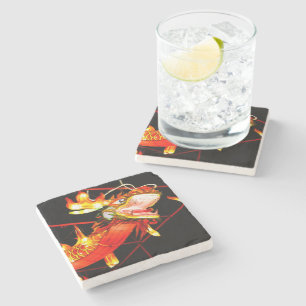 Zhulong Fire Dragon Stone Coaster