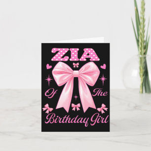 Zia birthday girl matching coquette pink bow card