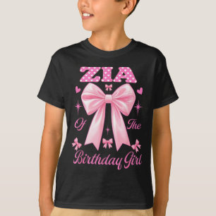 Zia birthday girl matching coquette pink bow T-Shirt