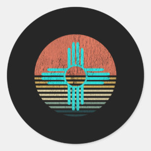 Zia For New Mexico Turquoise Zia Classic Round Sticker