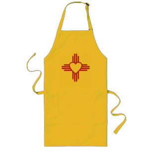 Zia Heart Red and Yellow Apron