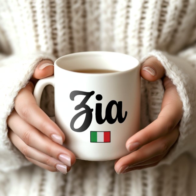 Zia Italian Flag Mug (Zia Mug for your Italian Aunt - Thoughtful gift for Auntie)